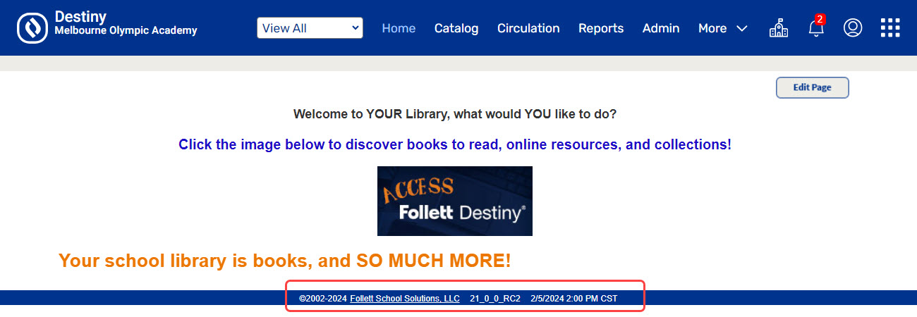 Destiny footer circled on the Home tab.